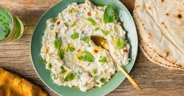 dip van geroosterde aubergine