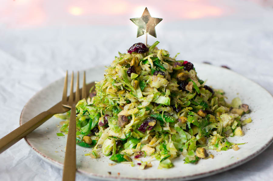 geschaafde spruitjes kerstboom