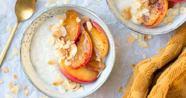 rijstepap met gekarameliseerde appeltjes