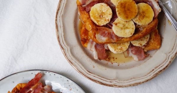 briochewentelteefjes met bacon en banaan