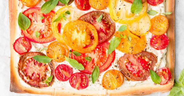 Zomers tomatentaartje met ricotta