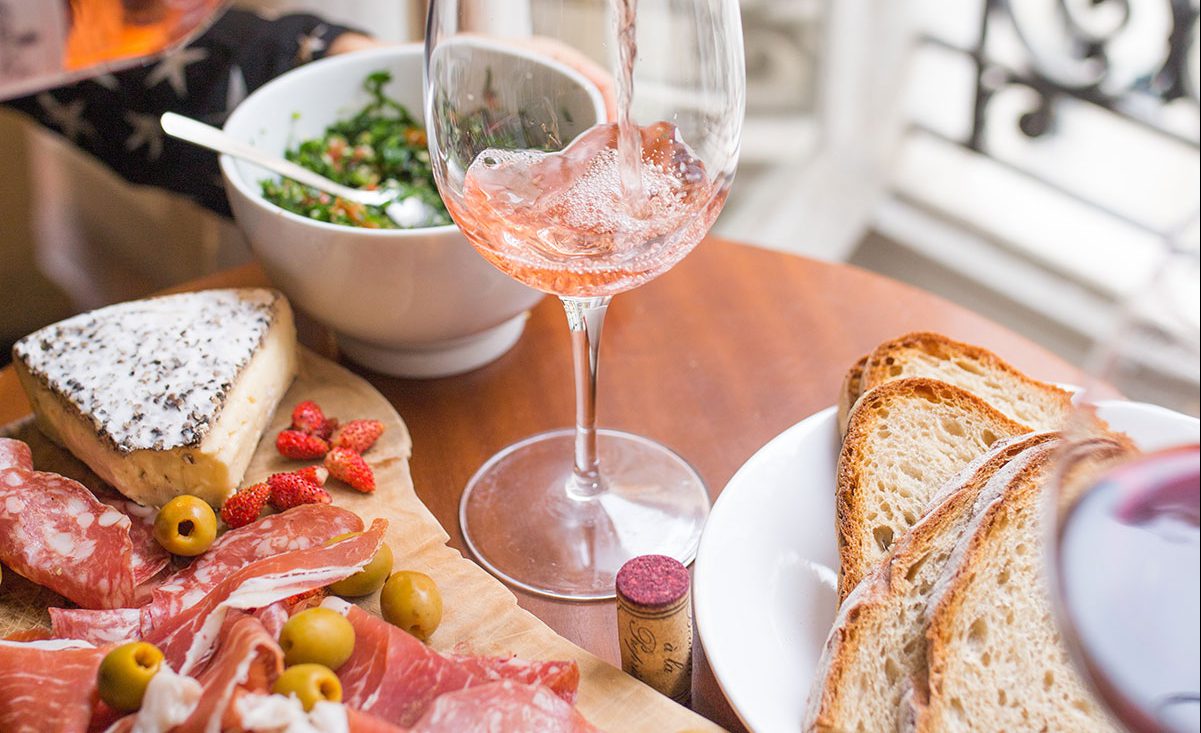 Lunch en wijn in Parijs