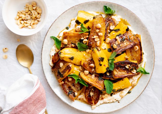 Gekarameliseerde courgettes: vegetarisch hoofdgerecht / courgettesalade