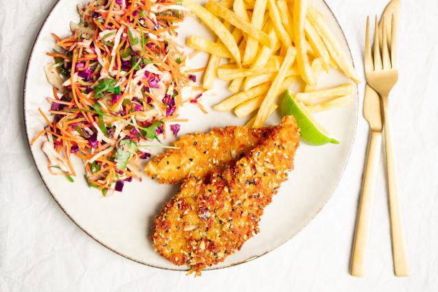 De beste schnitzel met friet en koolsla