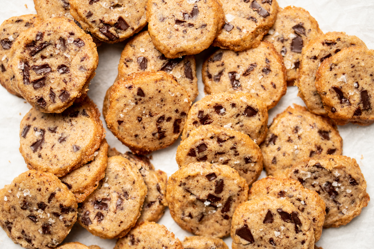 shortbread cookies met chocolade
