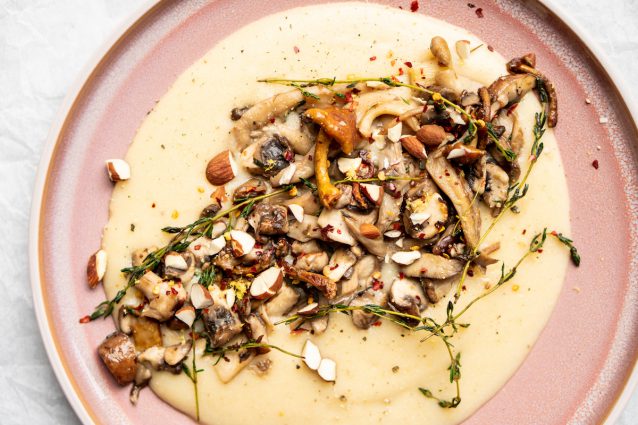 Polenta met paddenstoelen