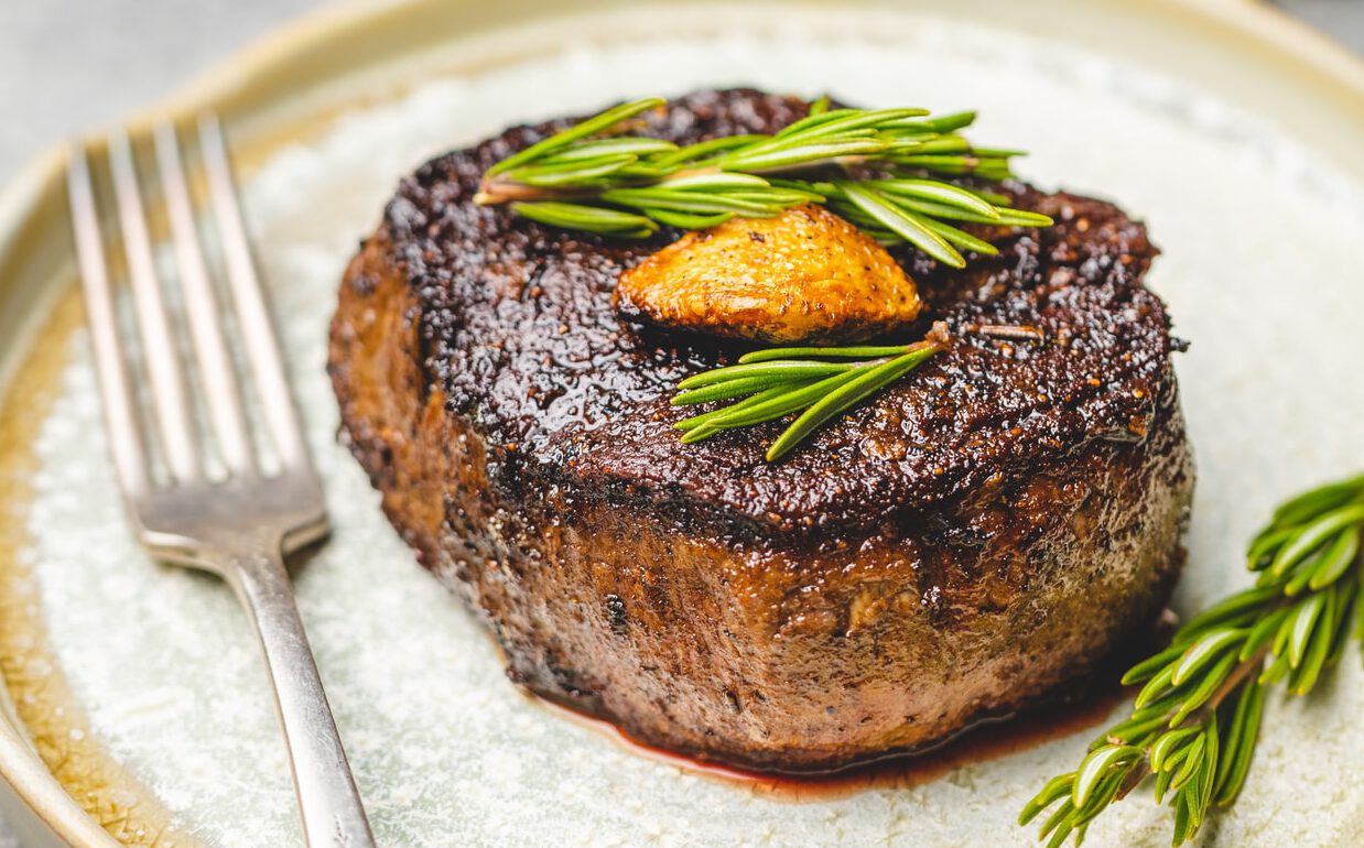 steak gebakken in een airfryer