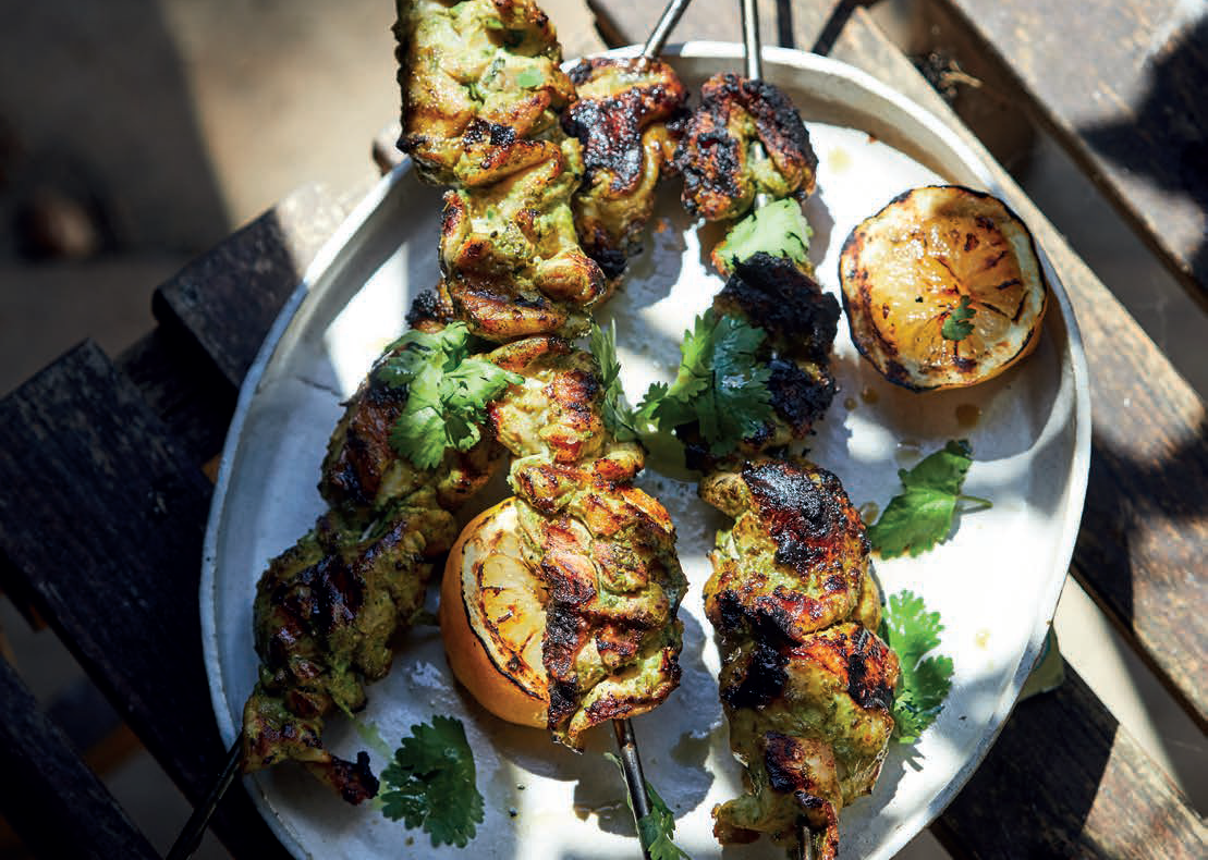 Groene tandoorikip van de Big Green Egg Culy.nl