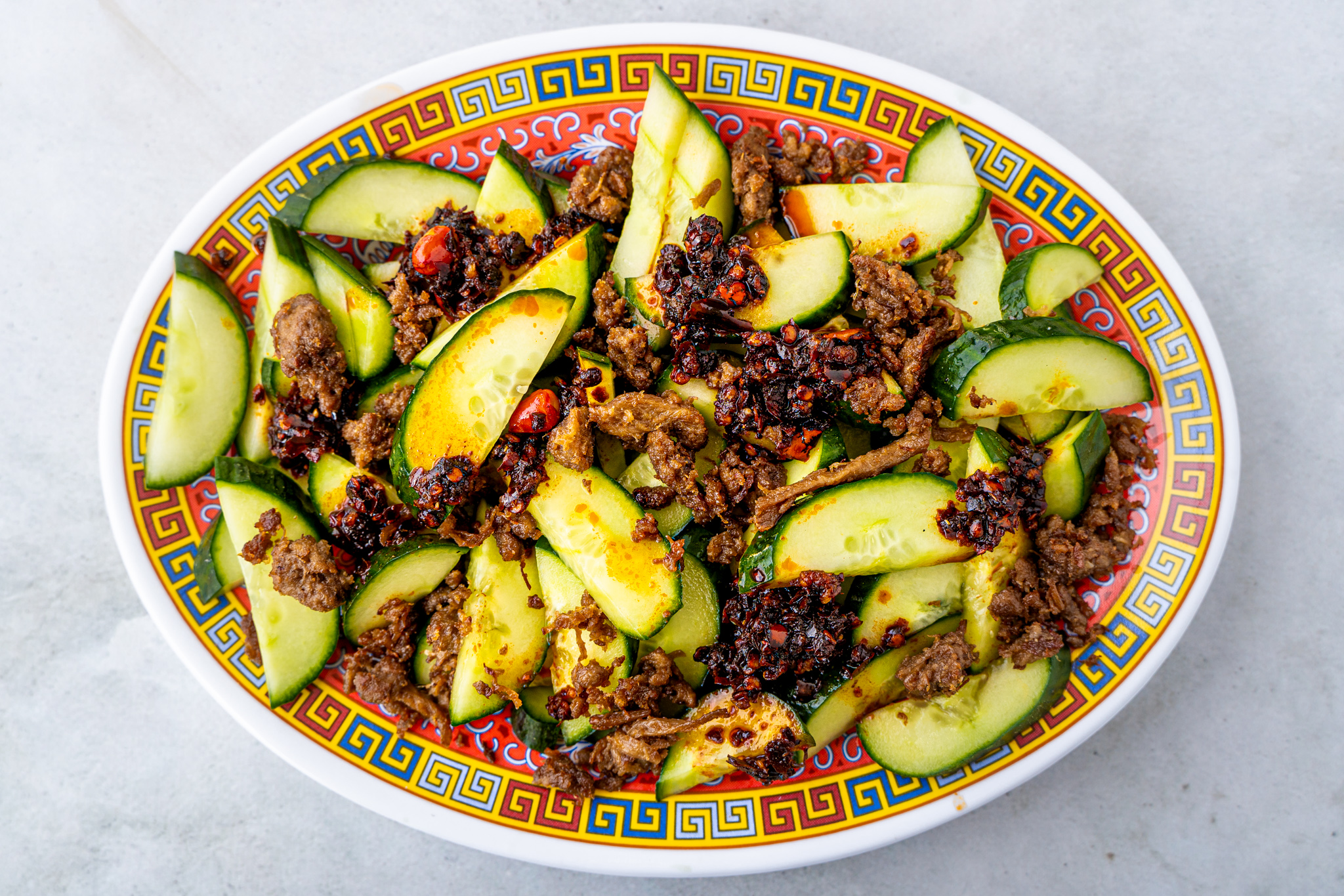 komkommersalade met pulled oats