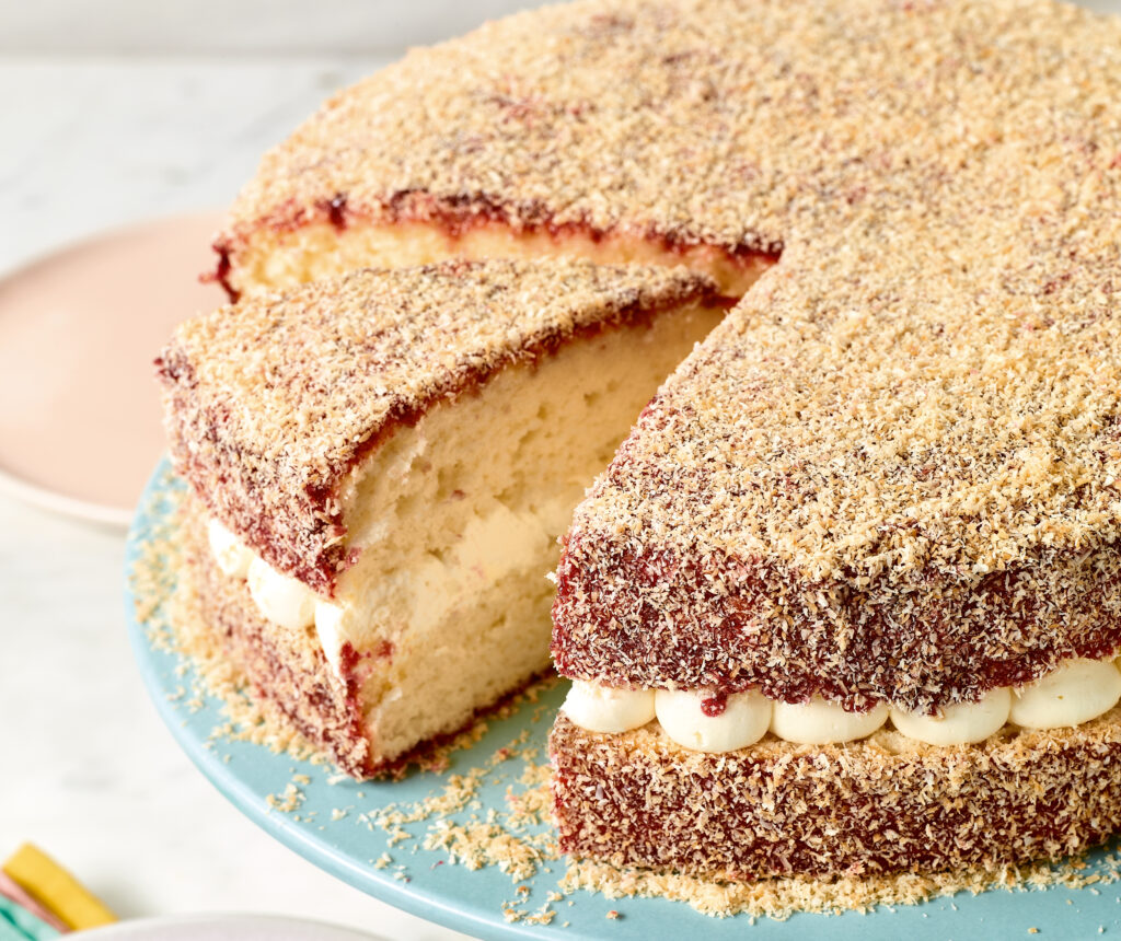 Lamingtoncake met marshmallows van Nadiya Hussain Culy.nl