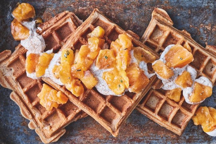 Boekweitwafels met kaki