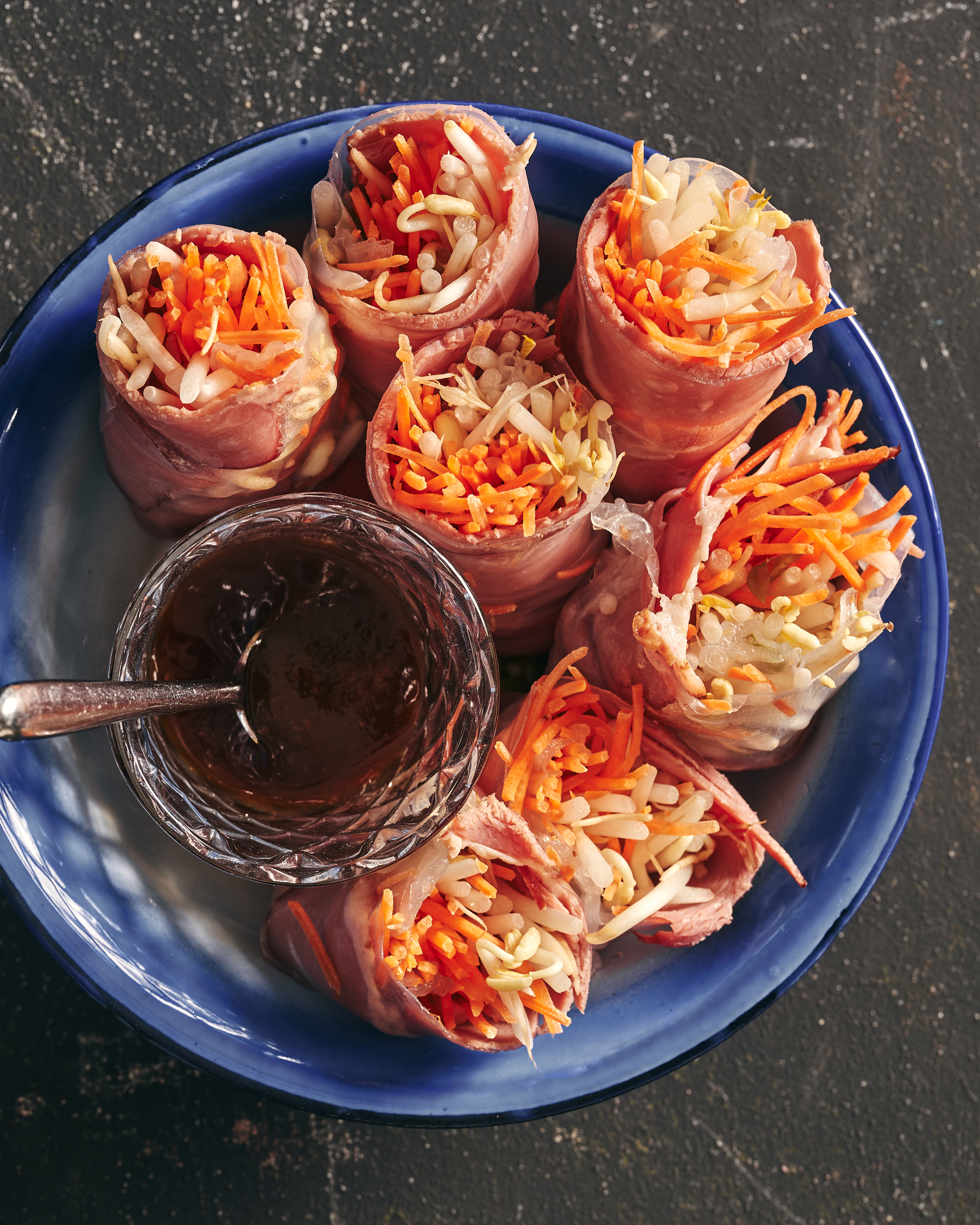 Summerrolls met gerookte eend