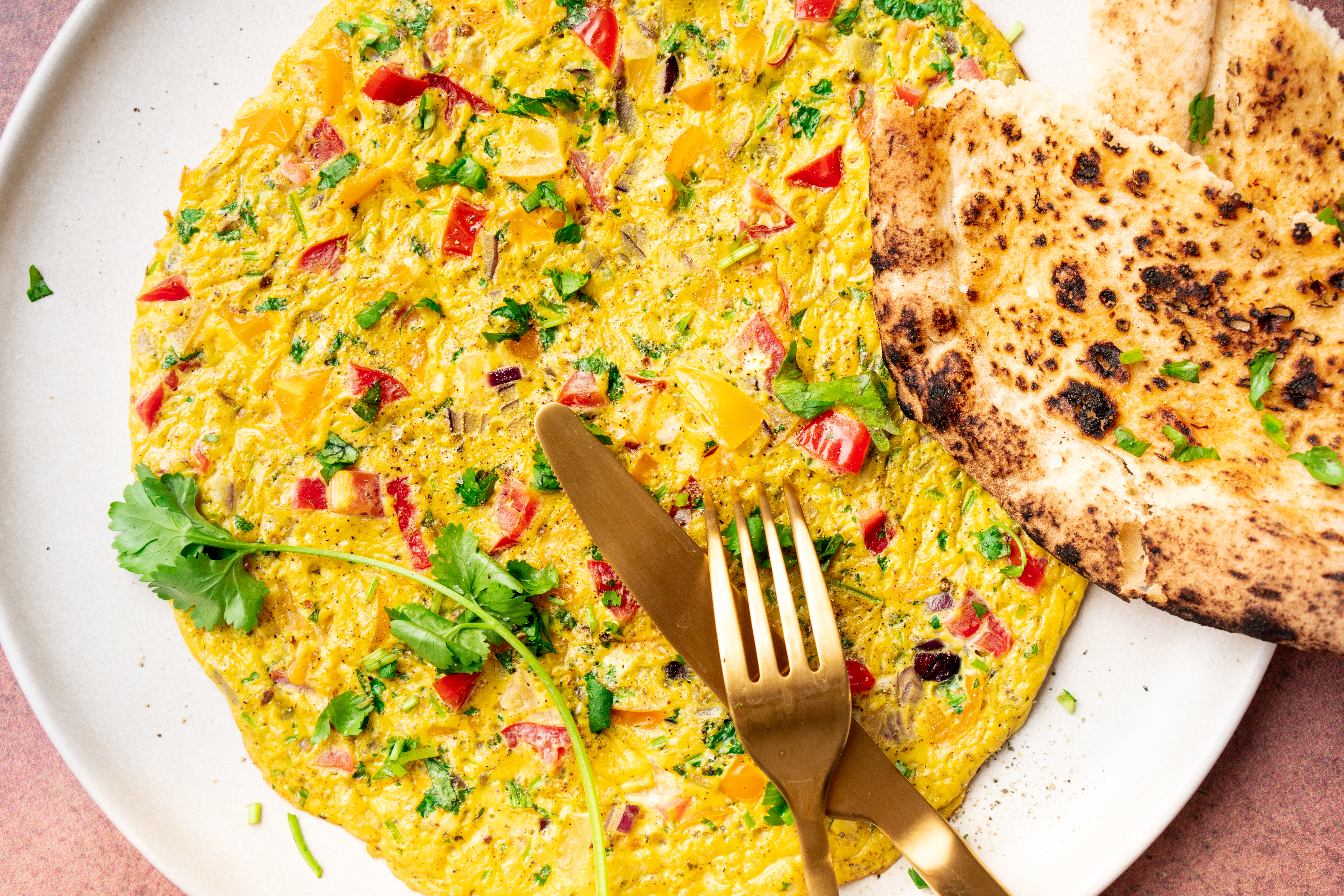 Omelet met tomaat - Indiaas geïnspireerd