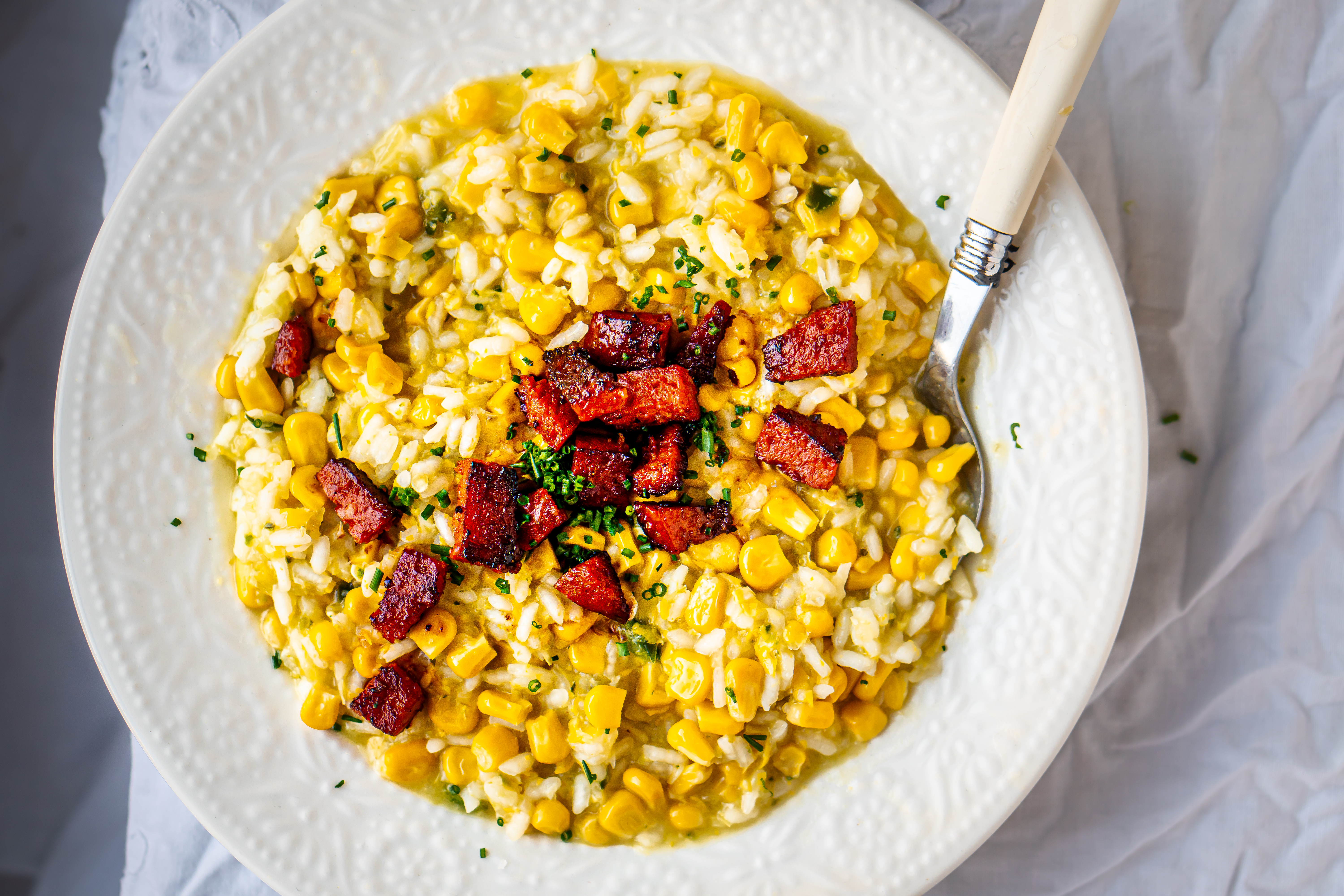 Maisrisotto met chorizo