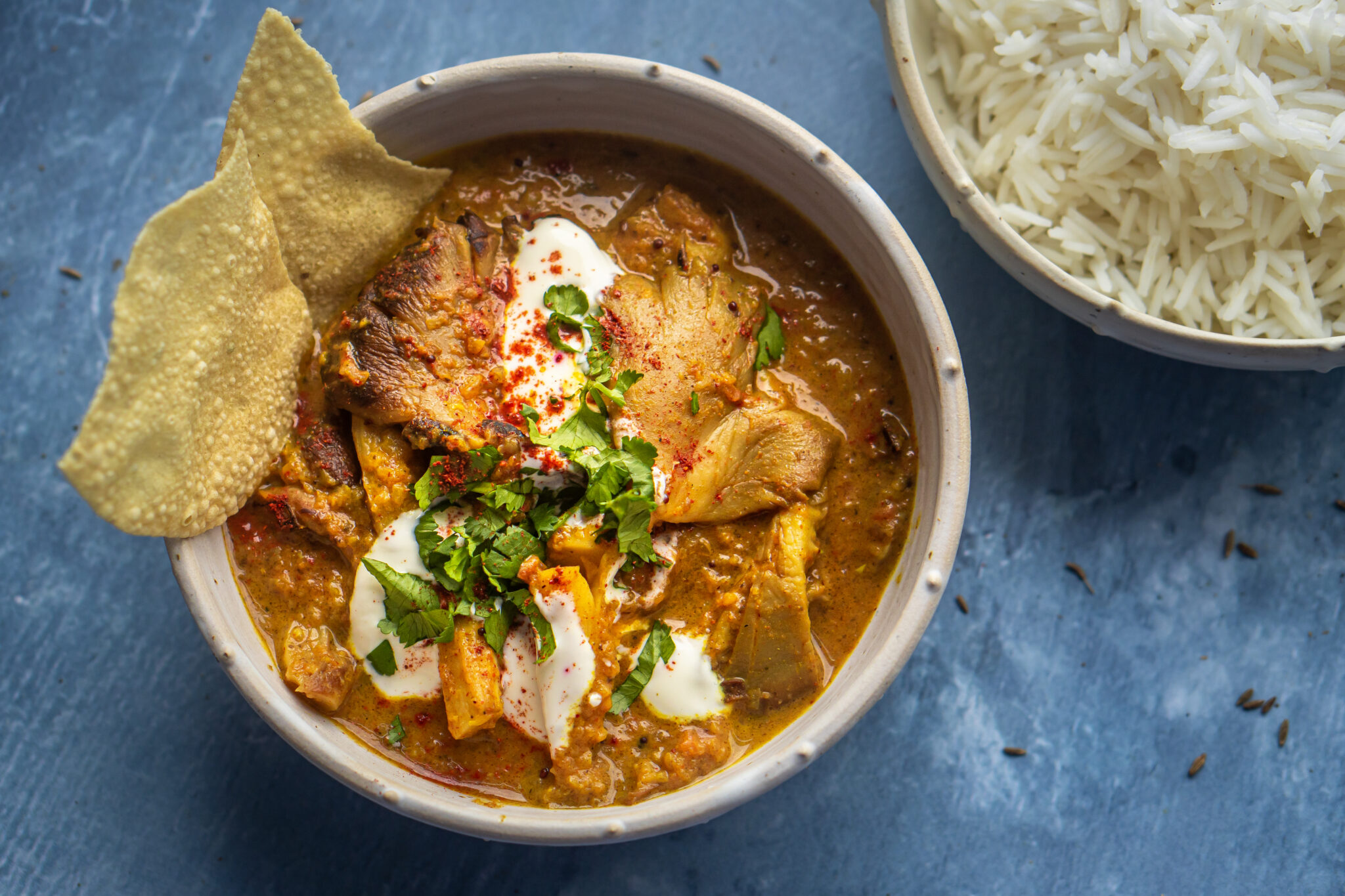 Vega curry met paddenstoelen