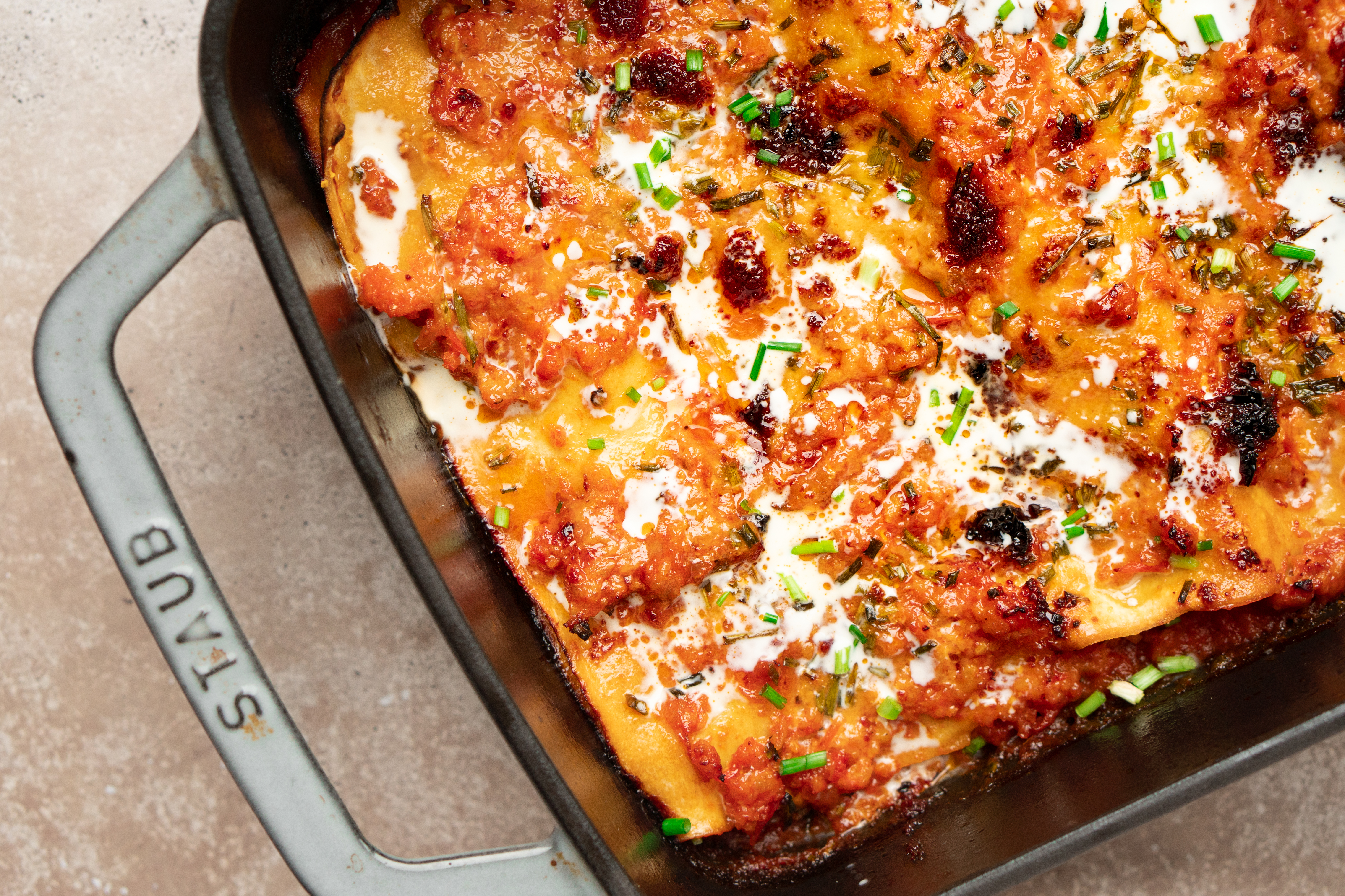 Lasagne met garnalenragù