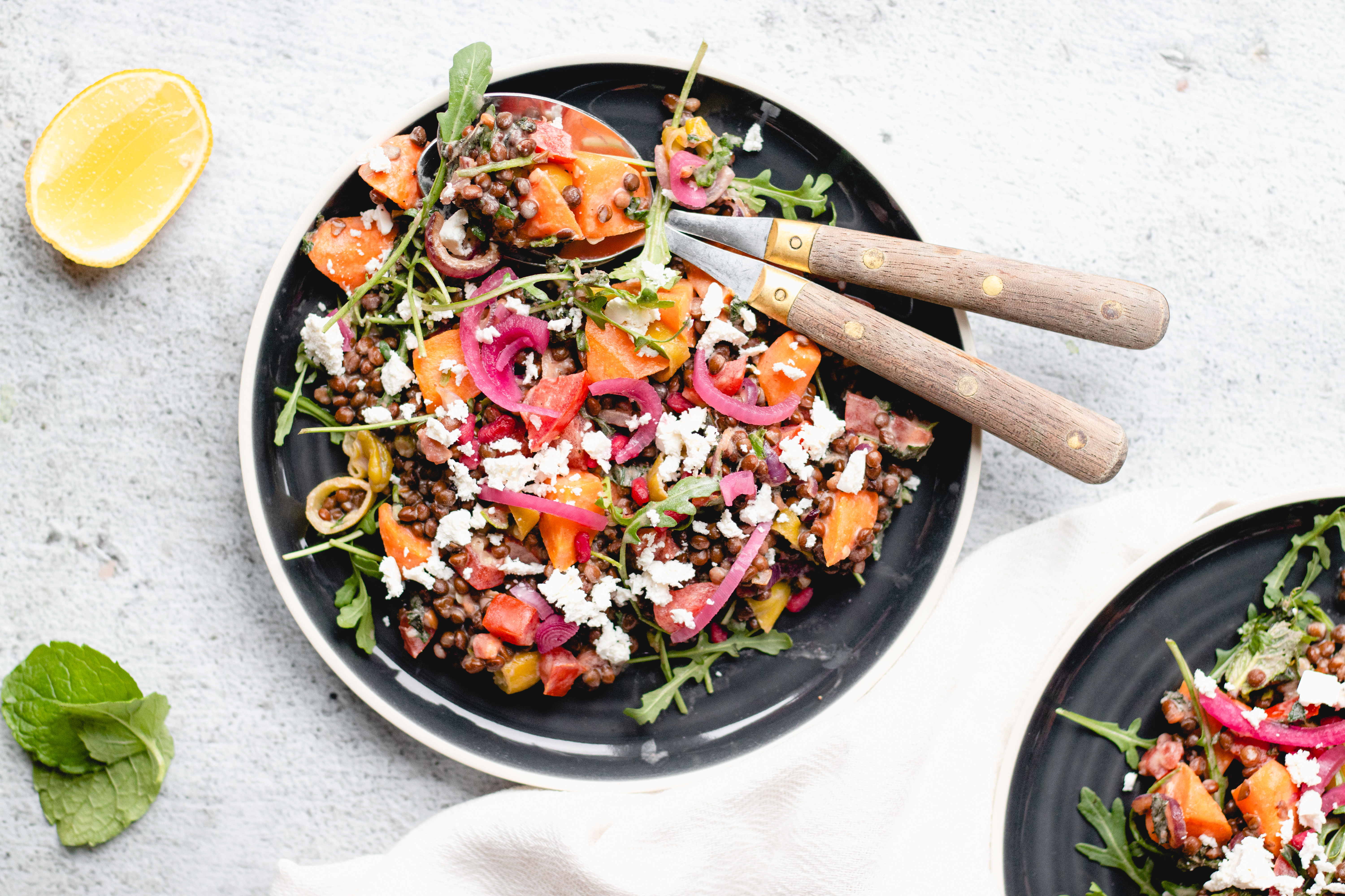Linzensalade met feta