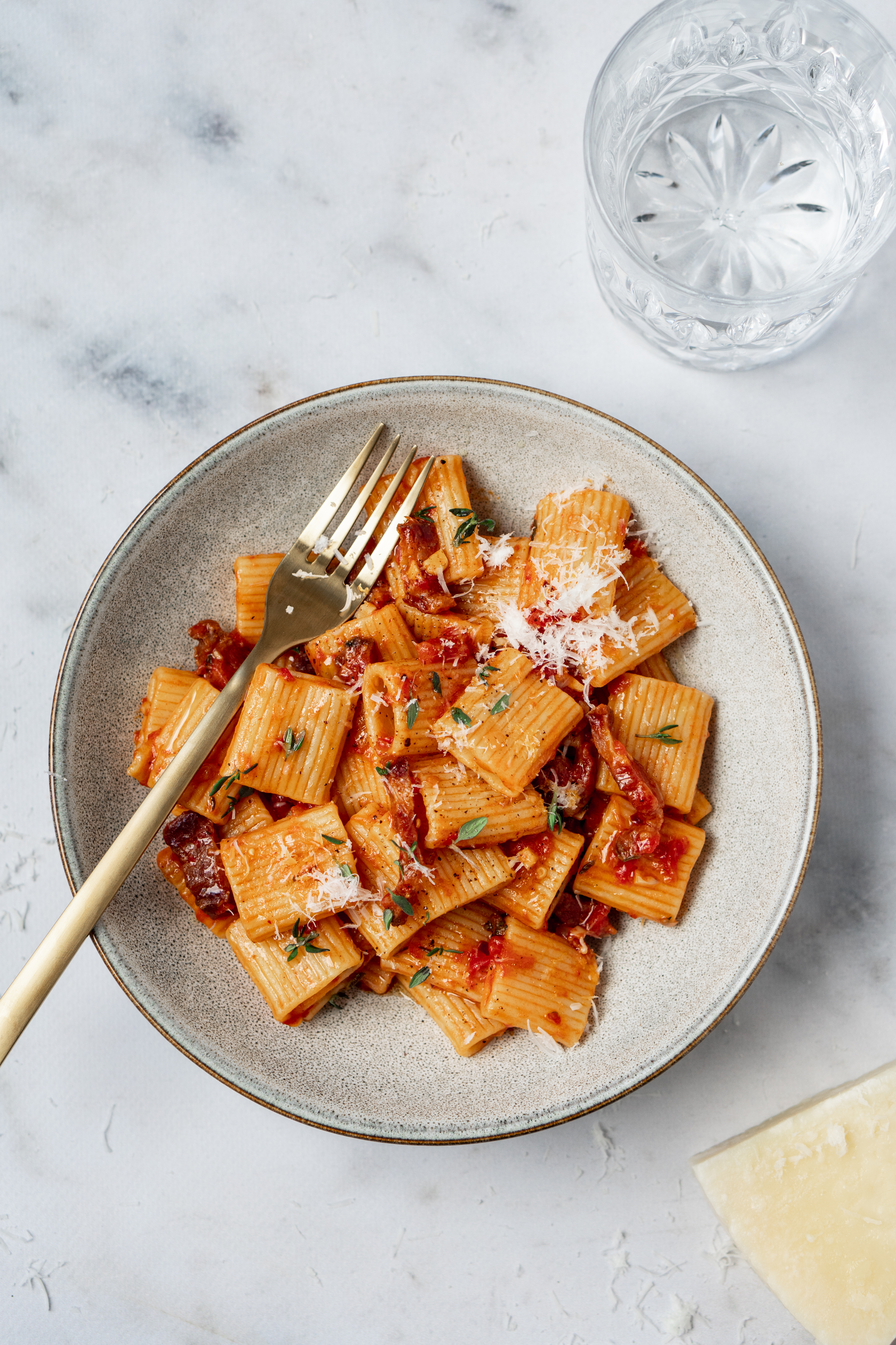 Rigatoni pasta amatriciana