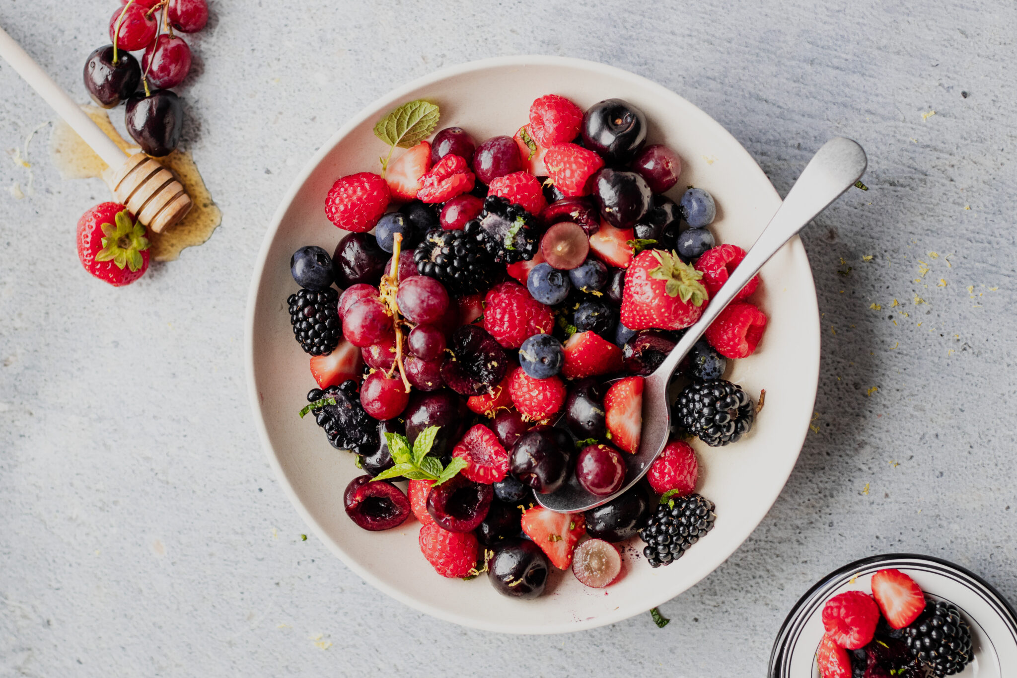 Fruitsalade met aardbei