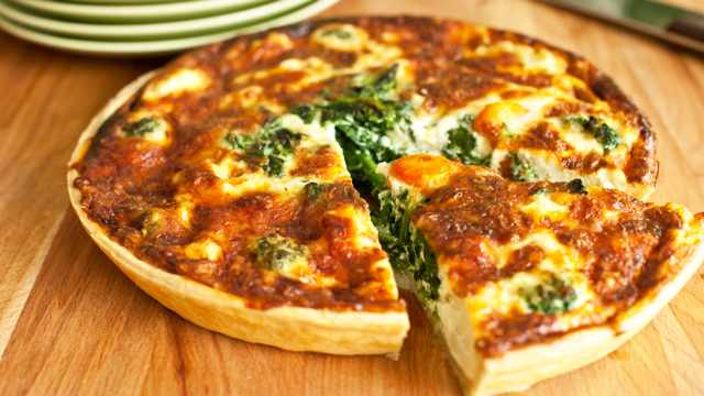 Vegetarische quiche maken met daslook