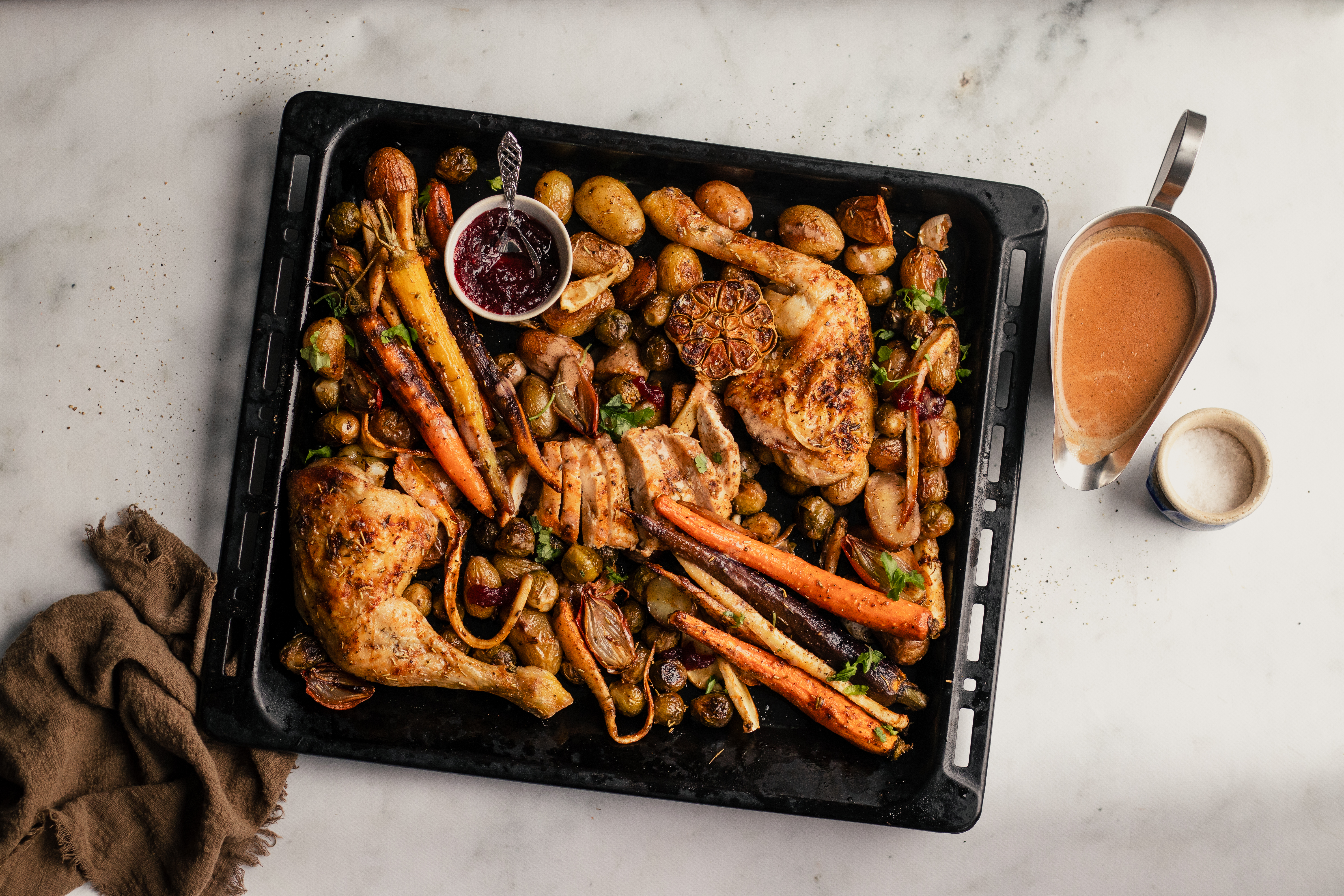 Kerstdiner van de bakplaat