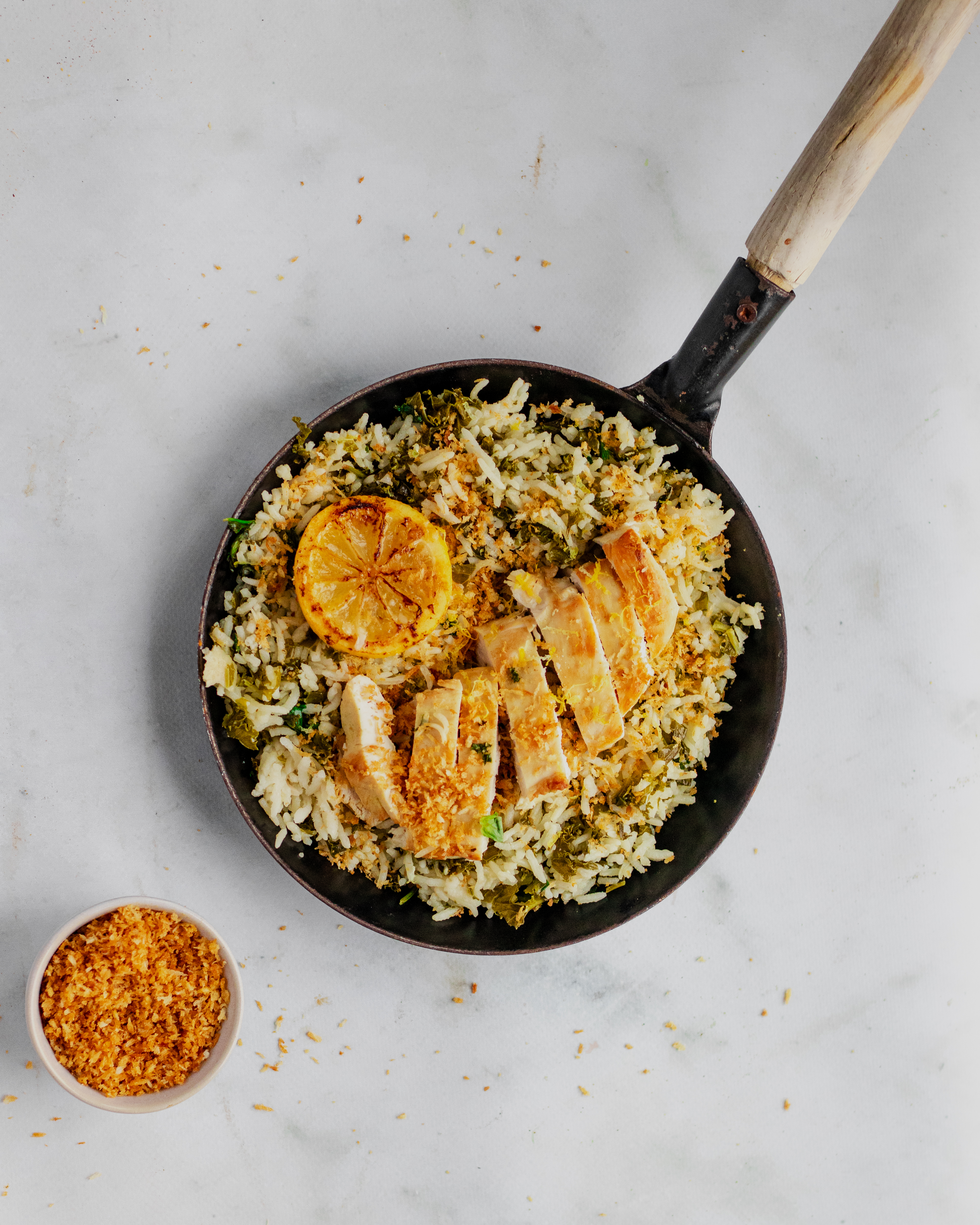 Gezonde rijst met kip