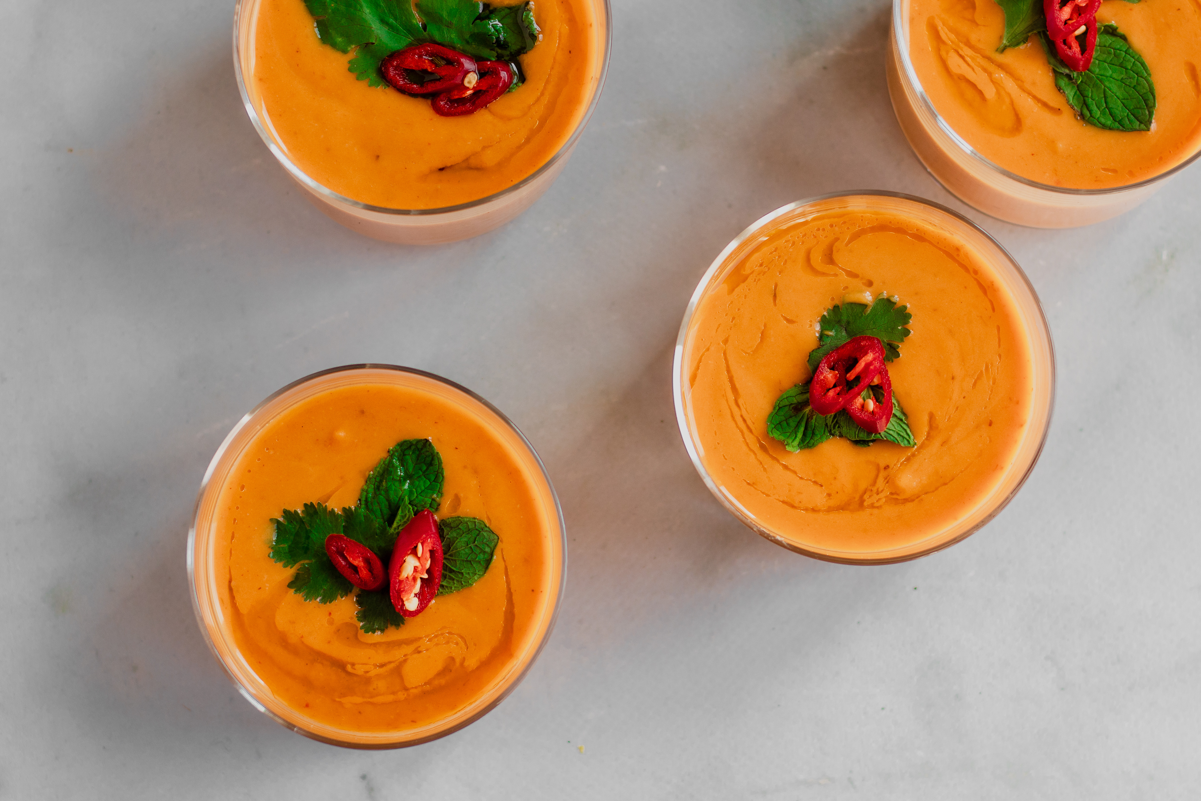 Zoete aardappelsoep als amuse makkelijk soepje