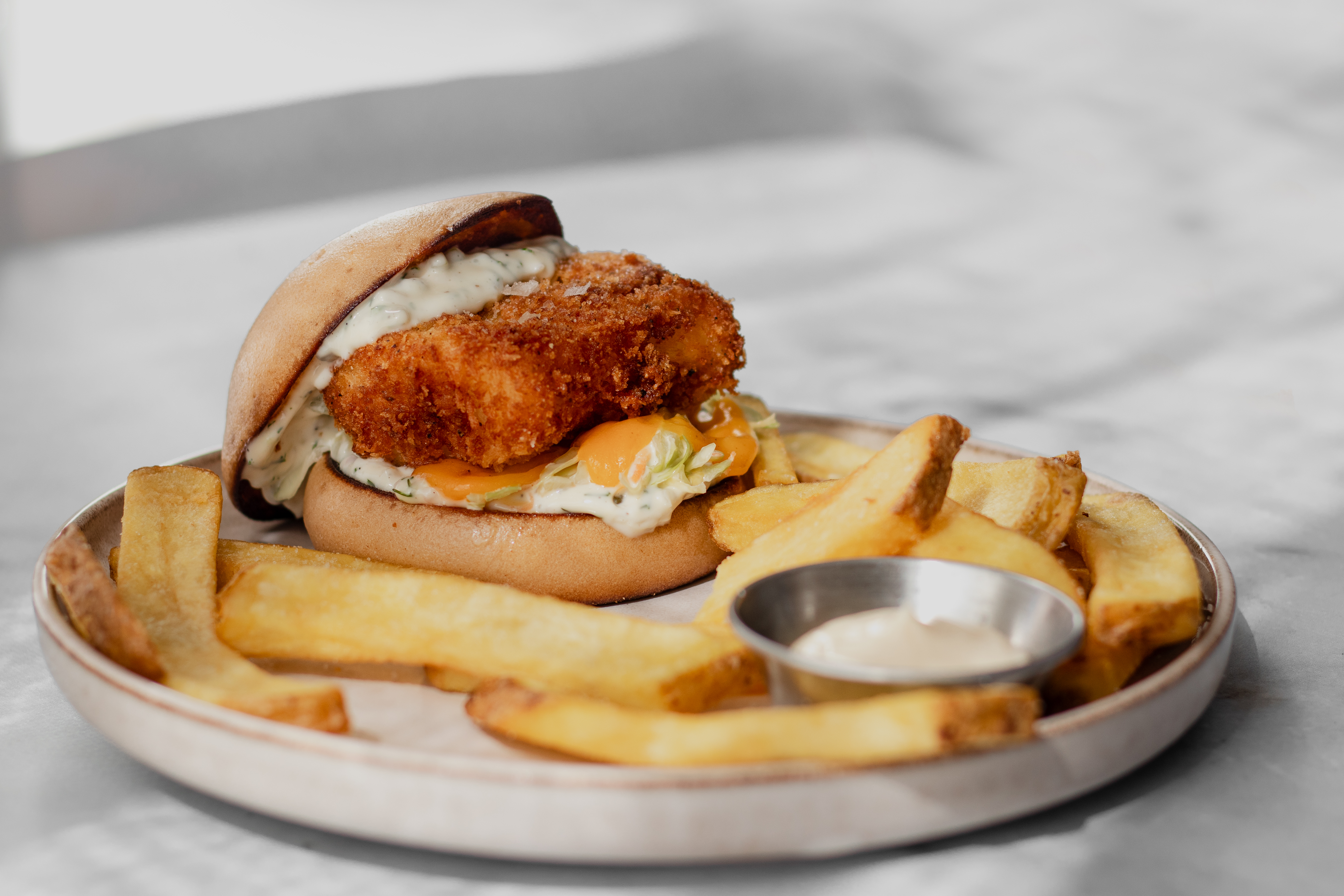 Kabeljauwburger bakken