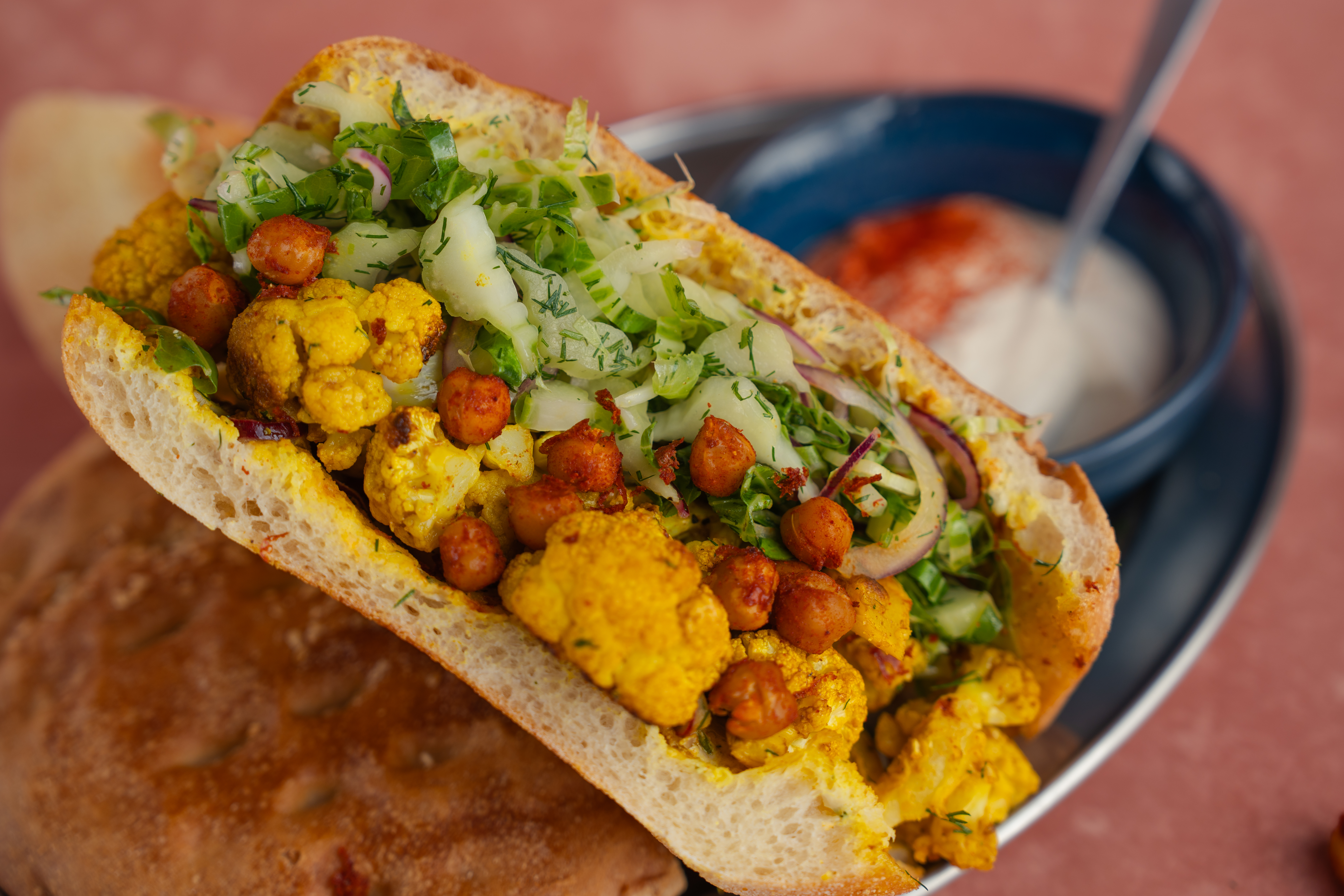 pita bloemkool en kikkererwten