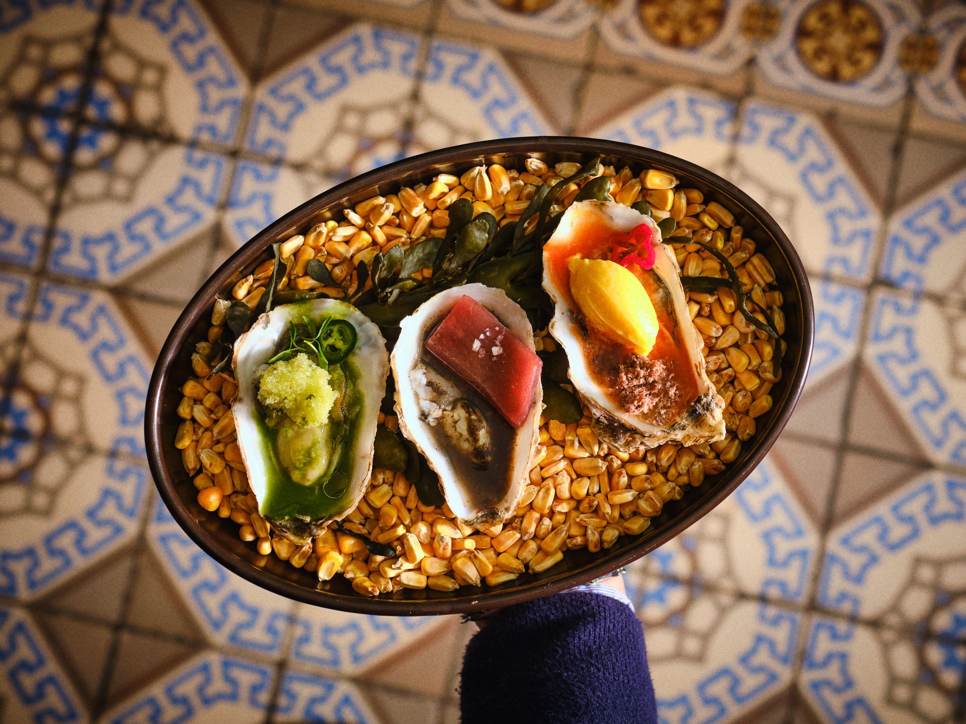 Oesters kerstmis OAXACA ter illustratie van restaurants voor kerst