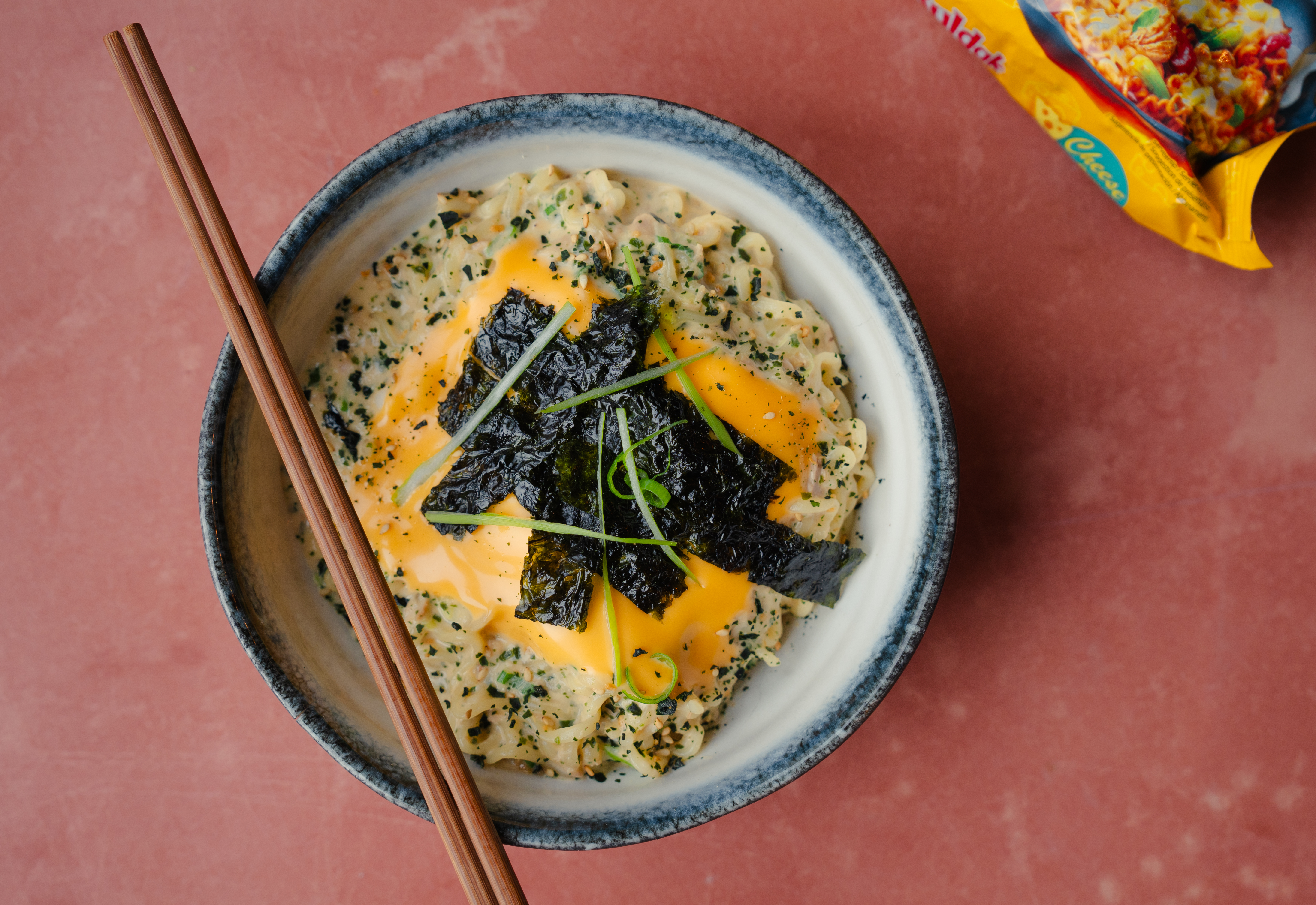 Tuna melt buldak noodles