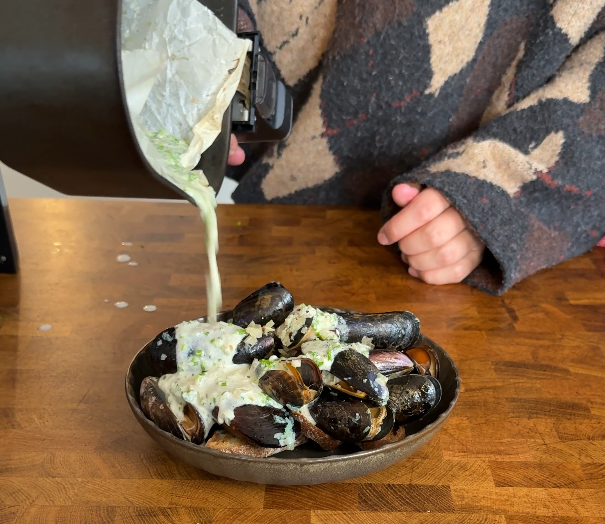 Mosselen uit de airfryer