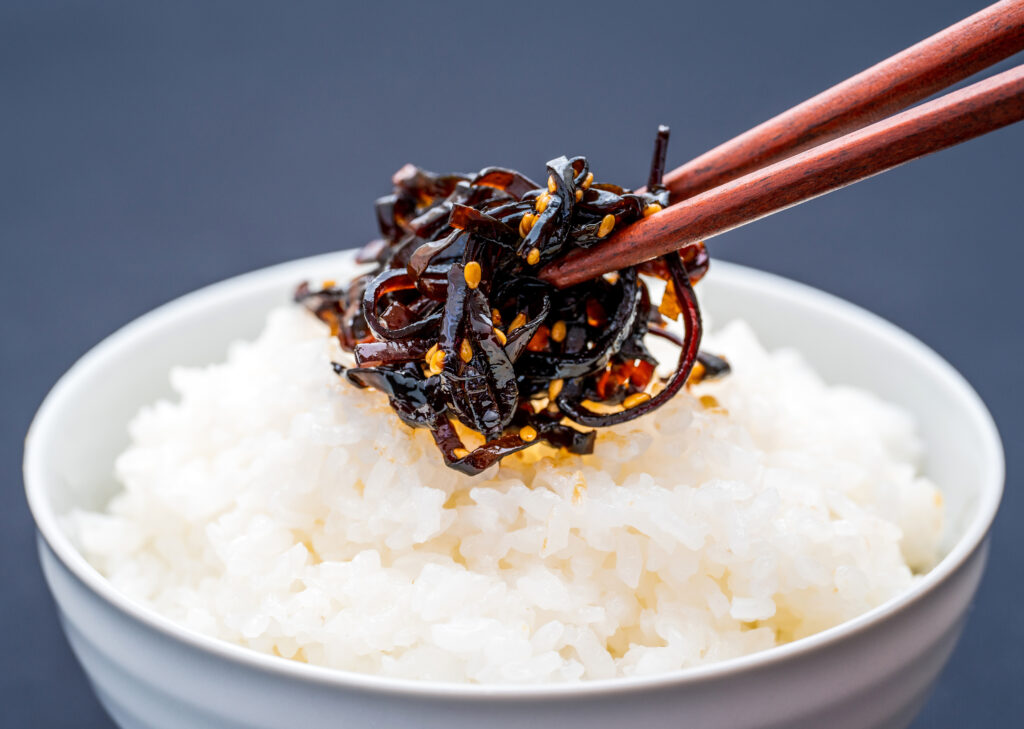 Witte rijst met kombu