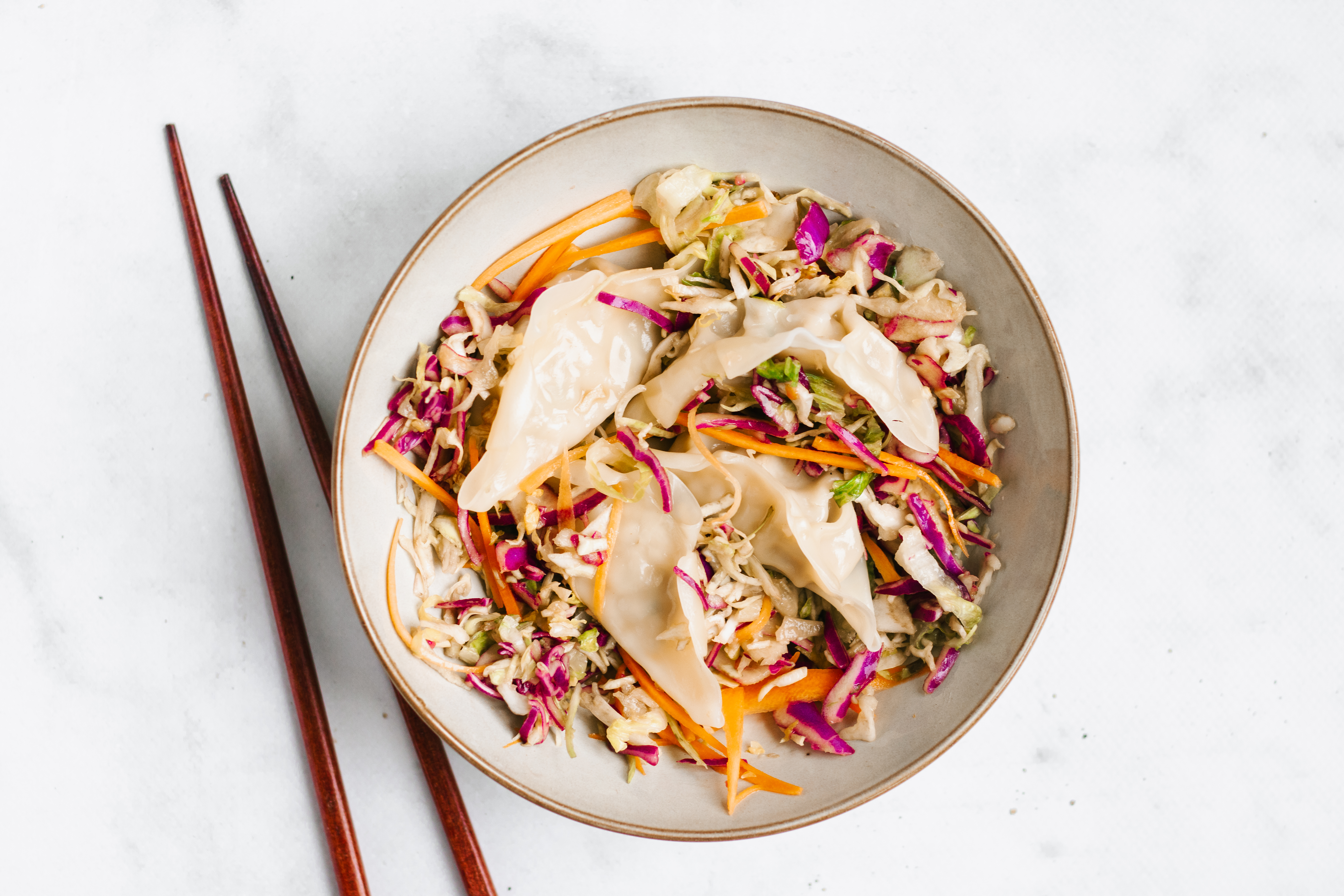 Dumplingsalade - salade met dumplings