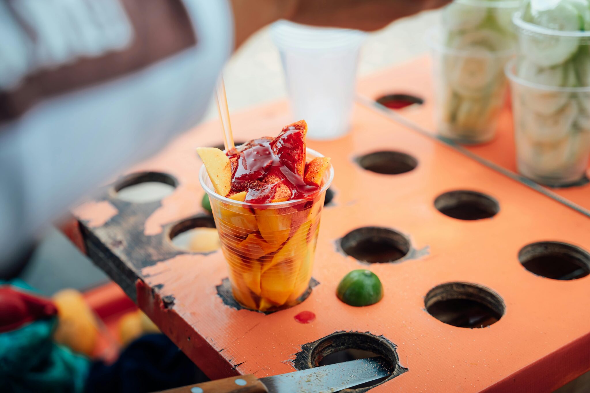 Tajin chamoy mexicaanse fruitsalade