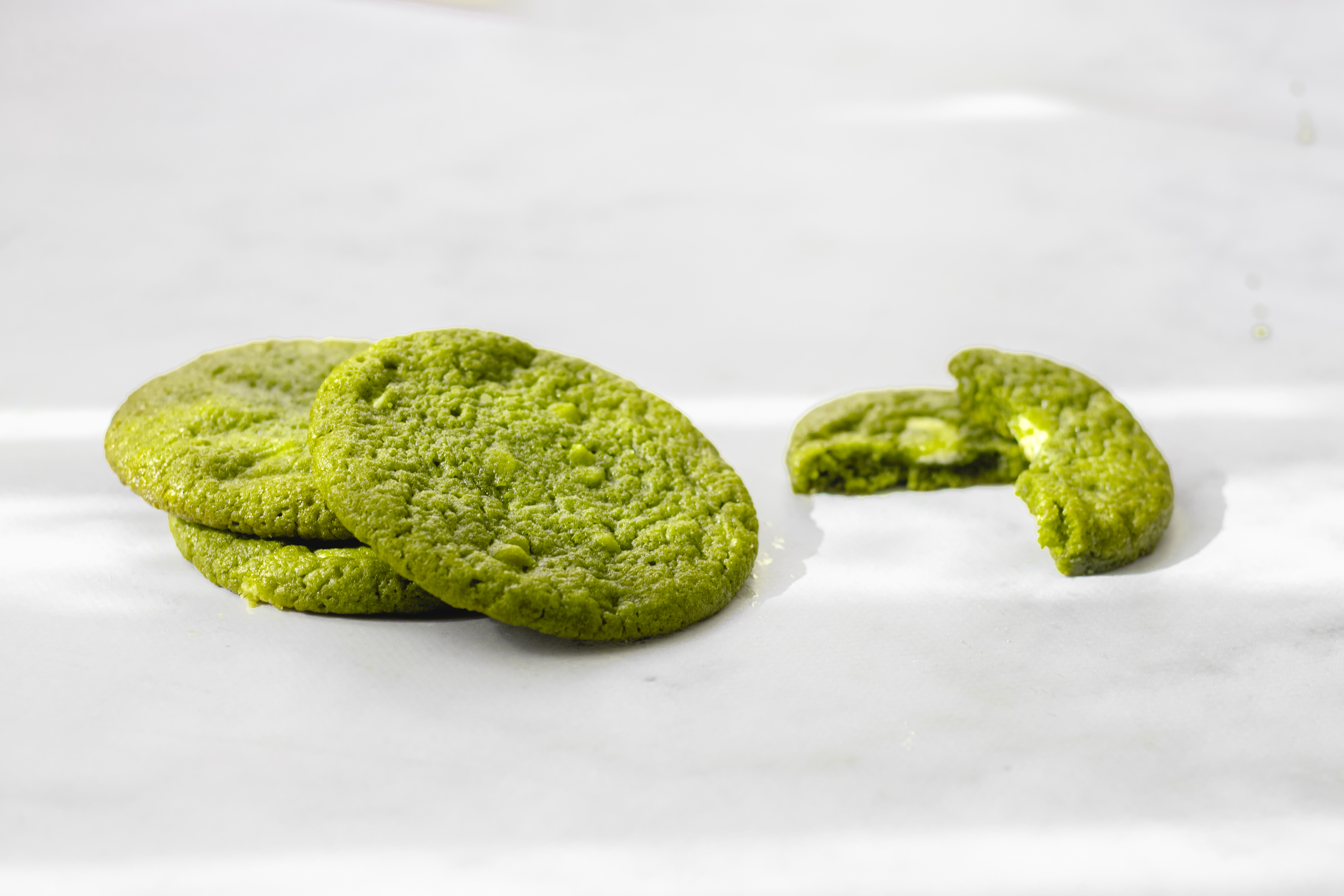 Matcha koekjes met witte chocolade