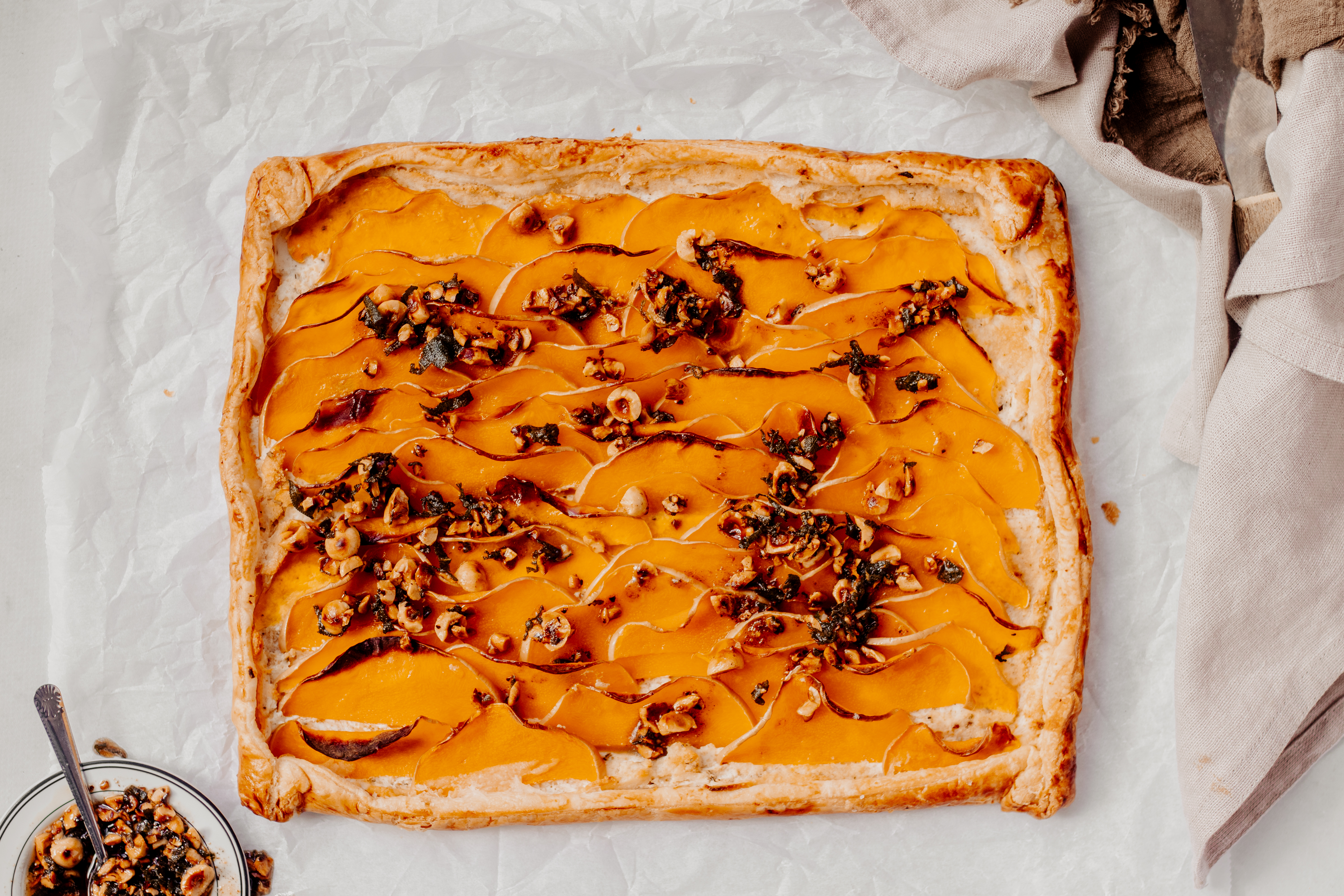 Plaattaart met pompoen